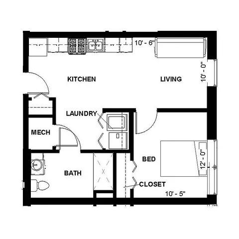 Florence Fay - Unit 1B-A Floorplan