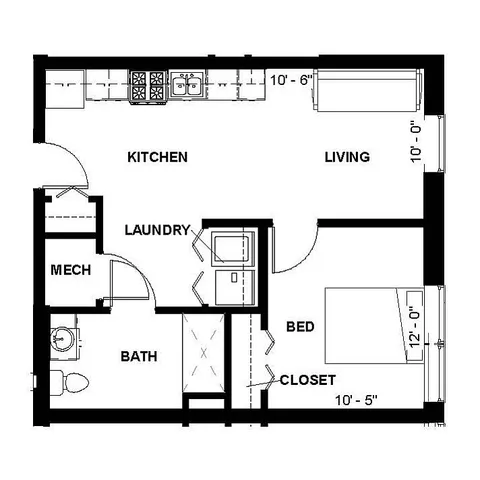 Florence Fay - Floor Plan 1B-A