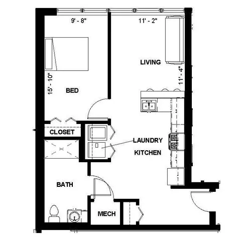 Florence Fay - One Bedroom Floorplan