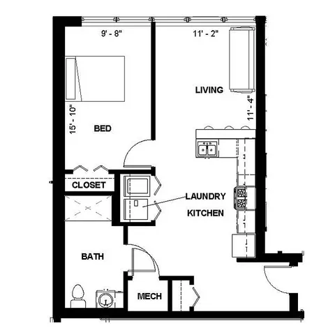 Florence Fay - Unit 1B-G Floorplan