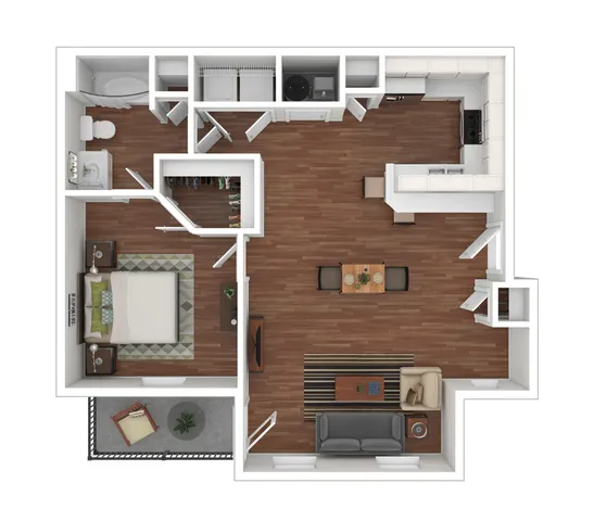 1 Bedroom Floor Plan | Student Apartments In Tuscaloosa AL | Vie at University Downs