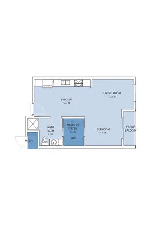 Delta- 1 Bedroom, 1 Bathroom