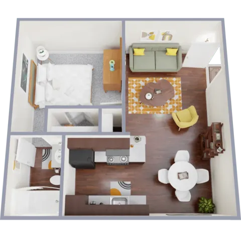 1 Bedroom Cozy Floor Plan