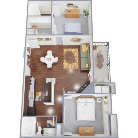 2 Bed 2 Bath Grand Floor Plan
