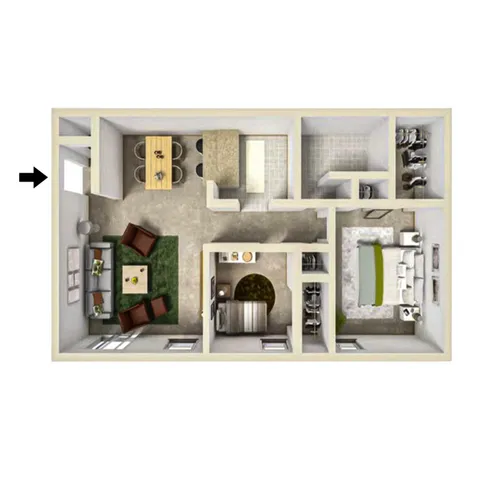 Acadia Park Apts - 2 Bedroom Floorplan