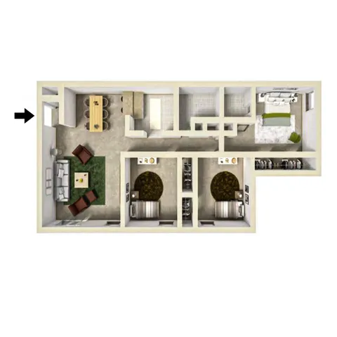 Acadia Park Apts - Three-Bedroom Floorplan
