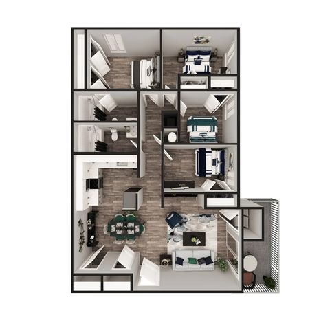 https://www.jeffersonarms-apts.com/ - Three-Bedroom Floor Plan