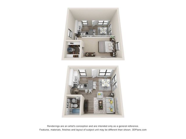 Boardwalk Edison 1 Bedroom Loft Floorplan