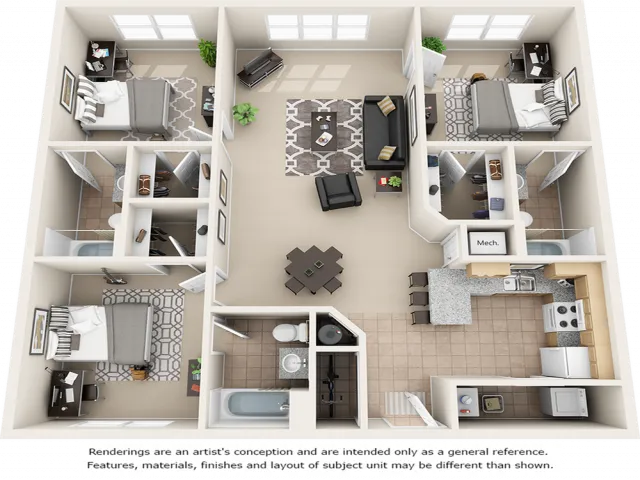 Crescent with Wood Style Floors. 3 Bedrooms and 3 Bathrooms.