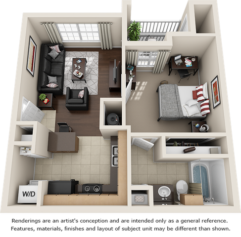 Allman 1 bedroom 1 bathroom floor plan
