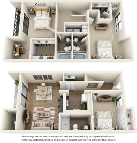 Cypress 3 bedrooms 3 bathrooms floor plan