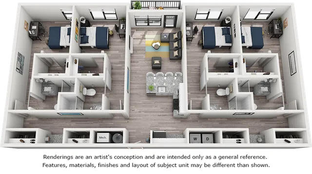 Odyssey 4 bedrooms 4 bathrooms floor plan