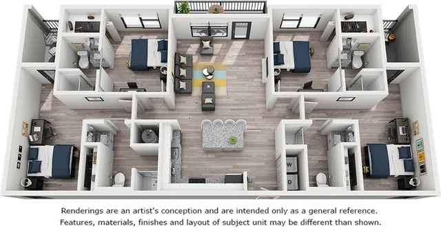 Gamma 4 bedrooms 4 bathrooms floor plan