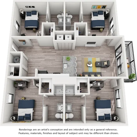 Bentley 4 bedrooms 4 bathrooms floor plan