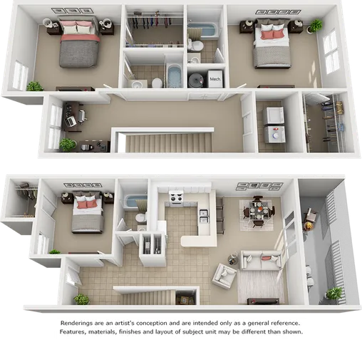 Oasis 3 bedrooms 3 bathrooms floor plan
