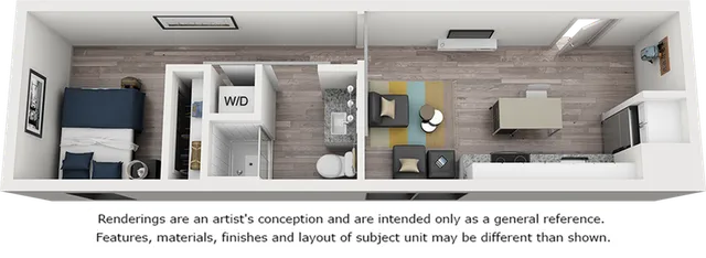 Lincoln 1 bedroom 1 bathroom floor plan