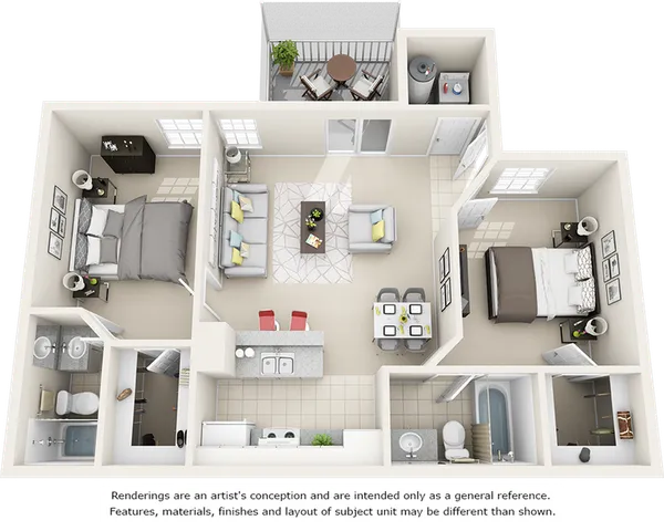 Boxwood 2 bedroom 2 bathrooms floor plan with premium finishes and quartz counter tops