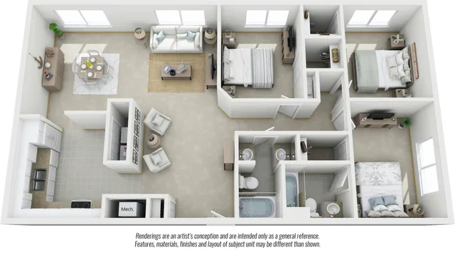 Sequoia 3 bedrooms 2 bathrooms floor plan