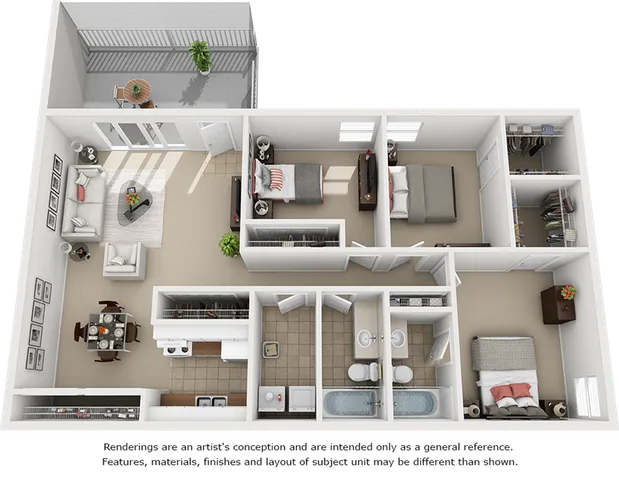 Harmony 3 bedrooms 2 bathrooms floor plan