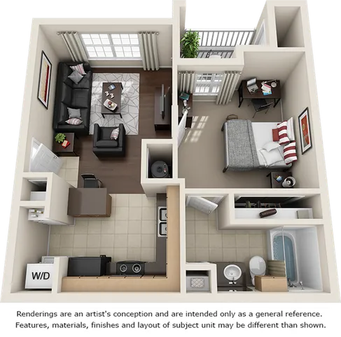 Allman 1 bedroom 1 bathroom floor plan
