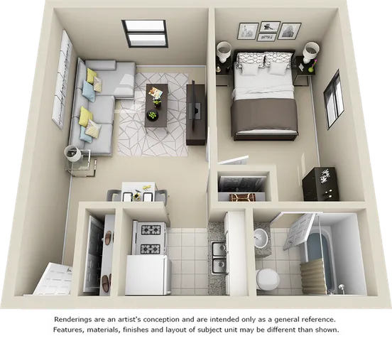 Sledd 1 bedroom 1 bathroom floor plan