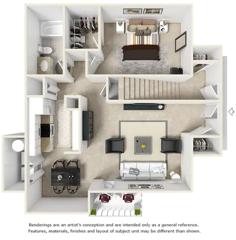 Monarch 1 bedroom 1 bathroom floor plan