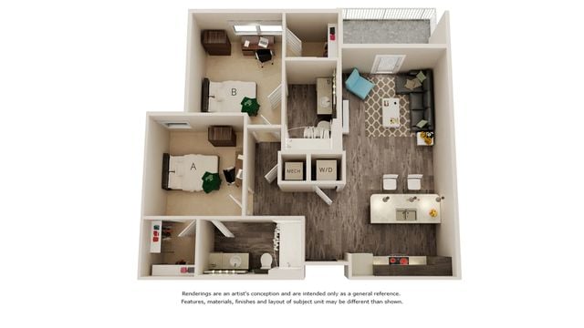 Gates 2 bedrooms 2 bathrooms floor plan