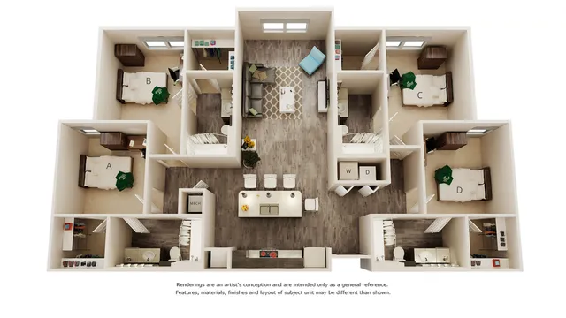 Nobel 4 bedrooms 4 bathrooms floor plan