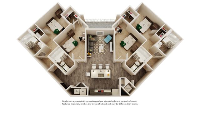 Hawking 4 bedrooms 4 bathrooms floor plan