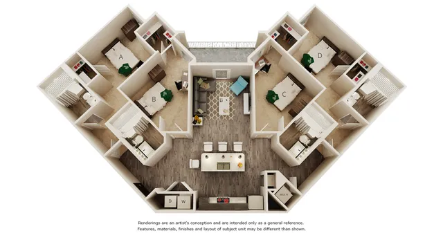 Hawking 4 bedrooms 4 bathrooms floor plan