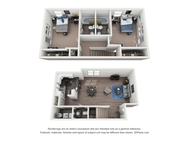 Port Upgraded 2 bedrooms 2.5 bathrooms floor plan