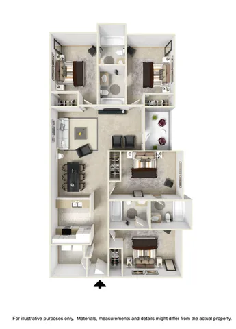 4 Bedroom 4 Bathroom Floor Plan Image of Santa Fe Floor Plan