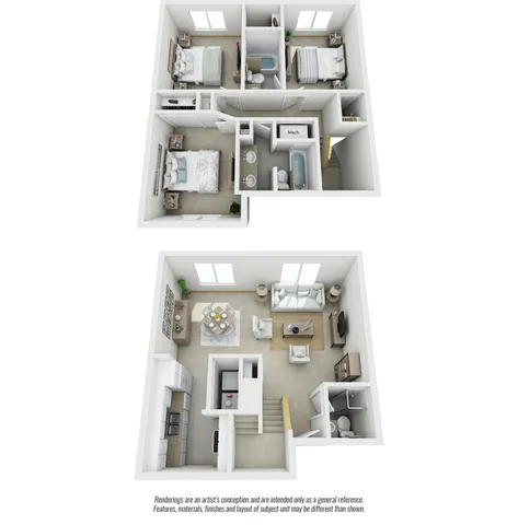 Oakwood 3 bedrooms 3 bathrooms floor plan