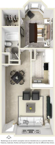 Sutton 1 bedroom 1 bathroom floor plan