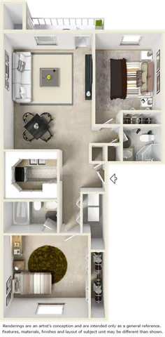 Nolita 2 bedrooms 2 bathrooms floor plan
