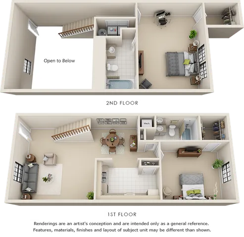 Tribecca 2 bedrooms 2 bathrooms floor plan