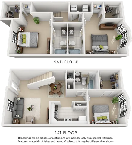Grammercy 3 bedroom 3 bathroom floor plan