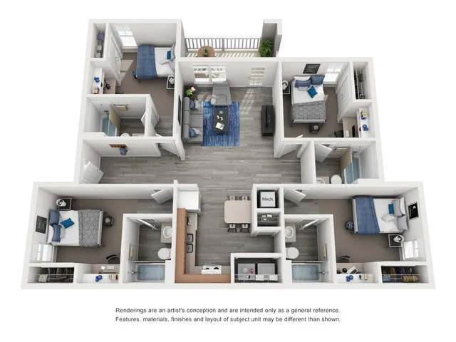 Cyan 4 bed 4 bath floor plan image