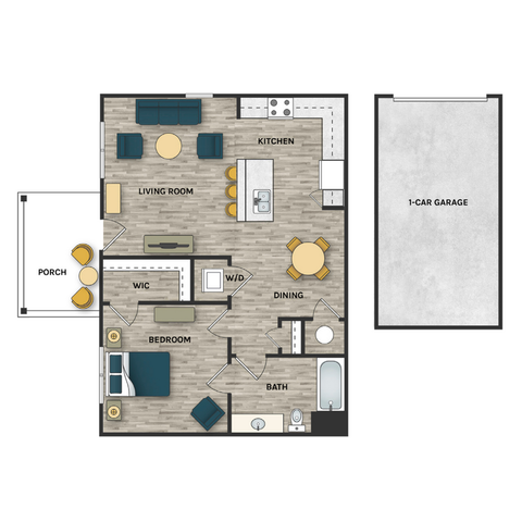 Beacon Place North Valley - One-Bedroom Floorplan
