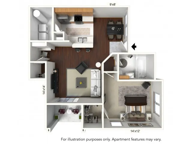 1 Bedroom Floor Plan | Apartments For Rent In Williamsville Ny | Renaissance Place Apartments