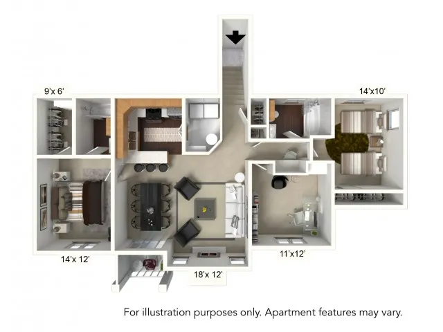 Floor Plan 18 | Apartments For Rent Williamsville Ny | Renaissance Place Apartments
