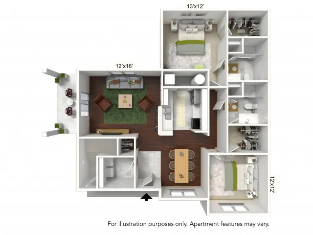 Floor Plan 1 | Luxury Apartments Buffalo | Autumn Creek Apartments