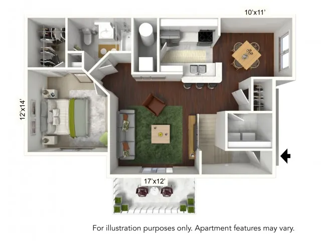 1 Bdrm Floor Plan | Luxury Apartments Buffalo Ny | Autumn Creek Apartments