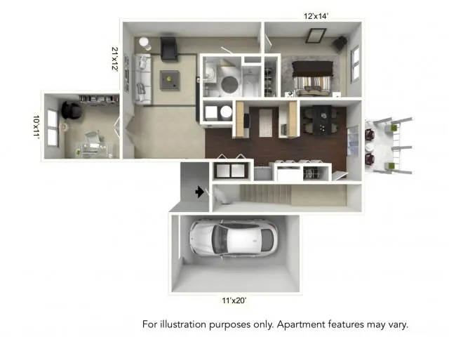 1 Bedroom Floor Plan | Apartments For Rent In Williamsville Ny | StoneGate Apartment Homes