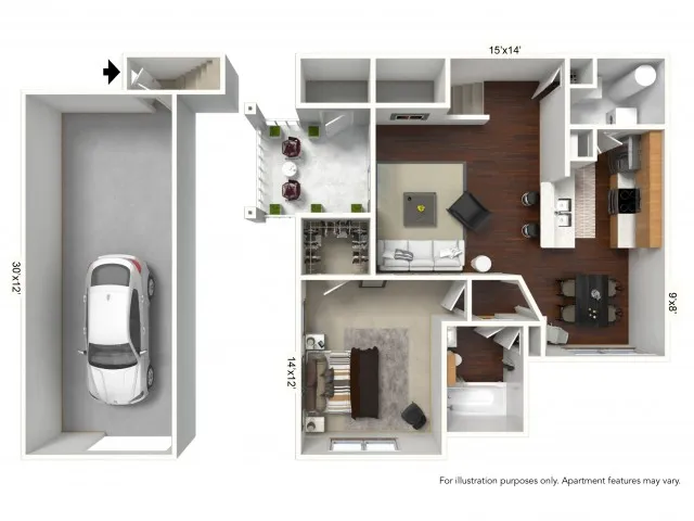 1 Bedroom Floor Plan | Apartments For Rent In Williamsville Ny | Renaissance Place Apartments 4