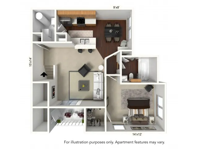 1 Bedroom Floor Plan | Apartments For Rent In Williamsville Ny | Renaissance Place Apartments 2