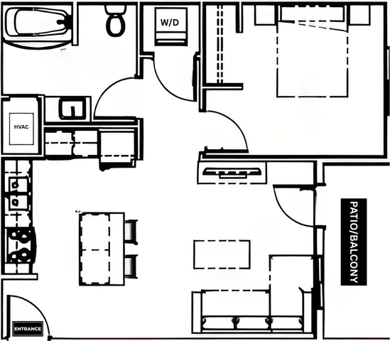 1A - 1 BED - 650SF