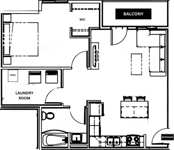 1D - 1 BED - 775SF