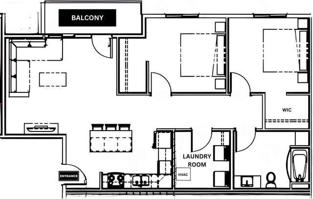 2C - 2 BED - 1050SF