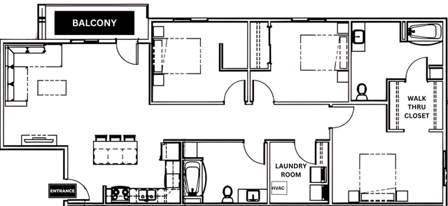 3D - 3BED2BATH - 1500SF